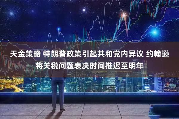 天金策略 特朗普政策引起共和党内异议 约翰逊将关税问题表决时间推迟至明年