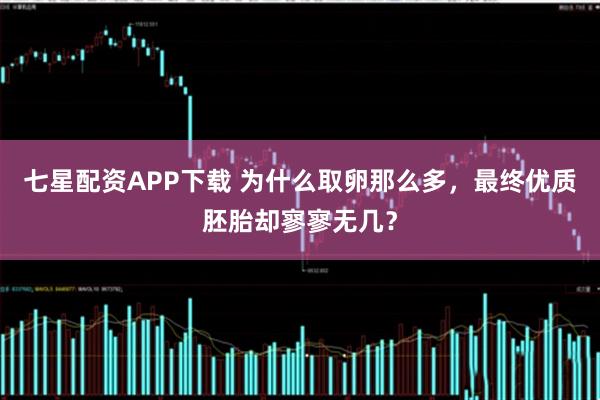 七星配资APP下载 为什么取卵那么多，最终优质胚胎却寥寥无几？