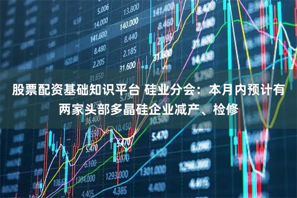 股票配资基础知识平台 硅业分会：本月内预计有两家头部多晶硅企业减产、检修
